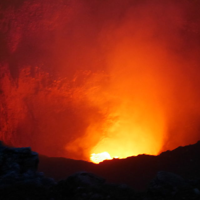 Looking into the crater of Masaya volcano