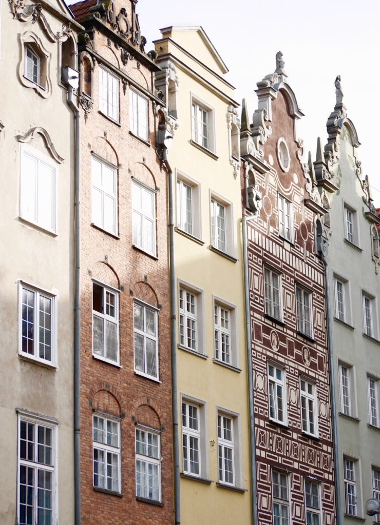 The colourful gabled buildings in Gdansk Old Town