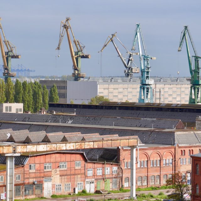View over the Gdansk shipyards
