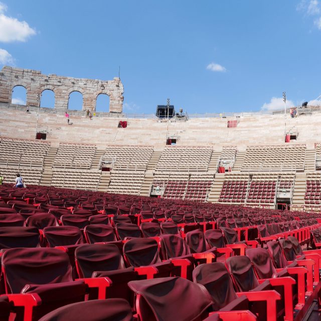 Picture shows view across the Arena di Verona, marrying the old and the new