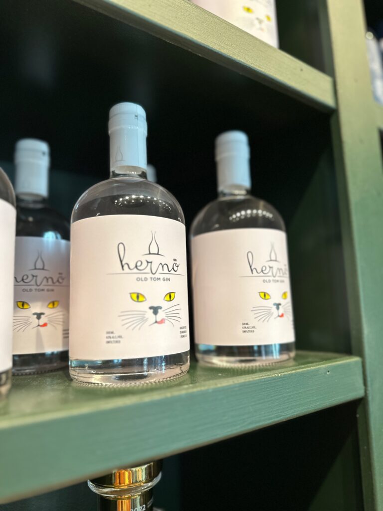 Bottles of the award winning Old Tom gin at Hernö Gin