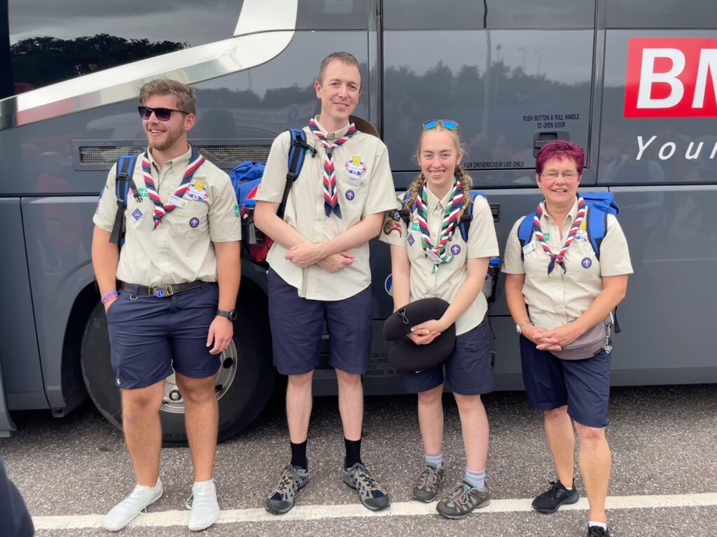 The fantastic four Unit 78 leaders all wearing their Scout uniform and smiling happily (or in relief?!)