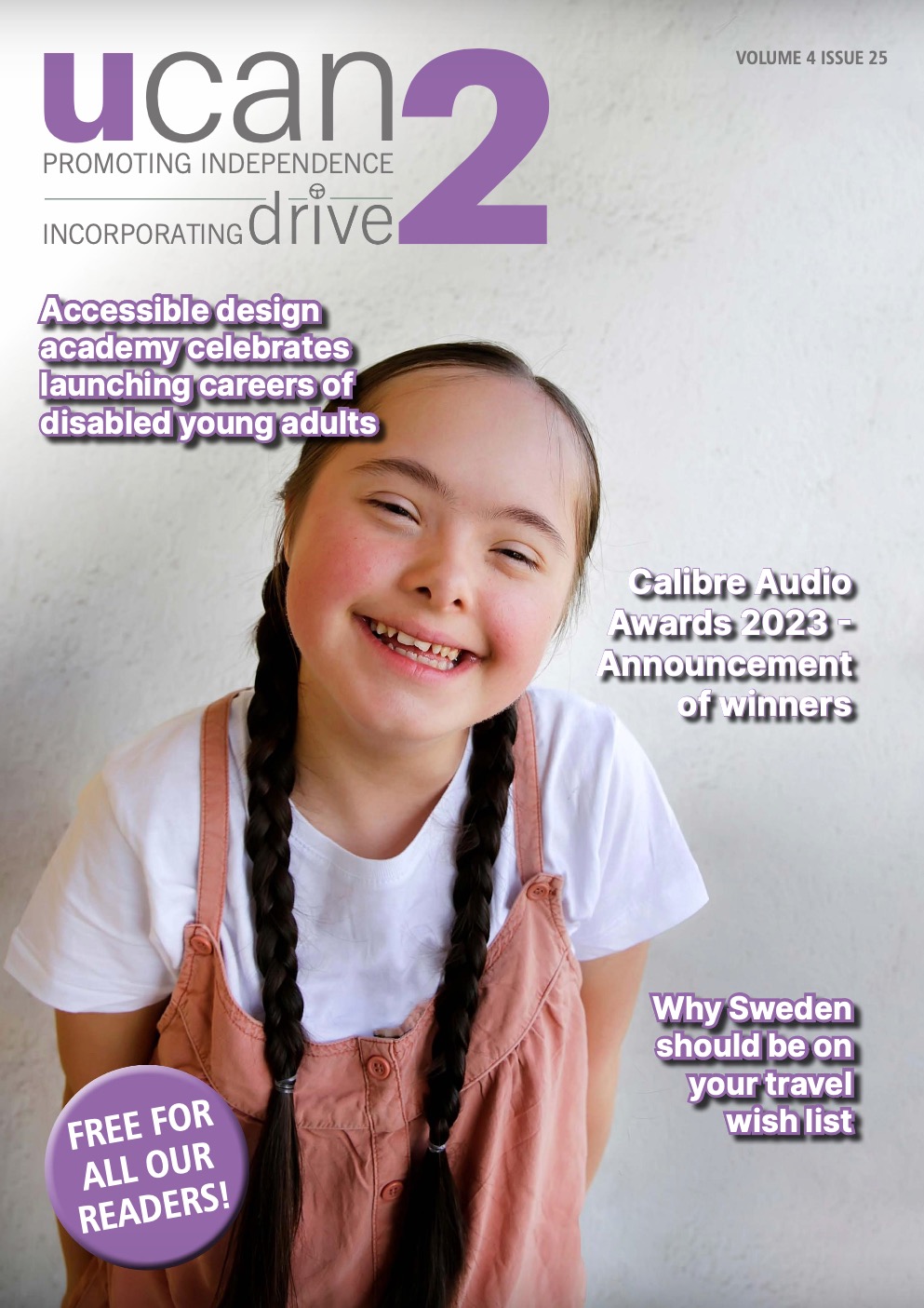 Front page of UCan2 magazine issue 25 with reference to Sweden as an accessible destination