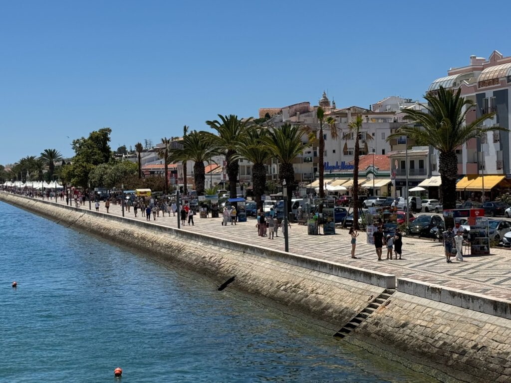 View of the town of Lagos, Portugal from the waterfront