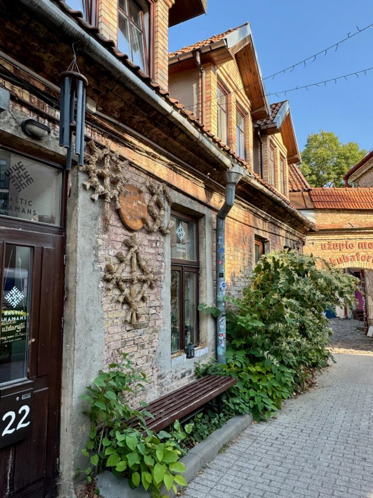 Some of the traditional buildings in the artistic enclave of Uzupis, Vilnius